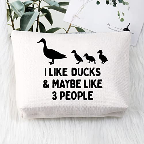 PLITI Duck Cosmetic Bag Gifts for Women Duck Lover Gifts I Like Ducks and Maybe Like 3 People Pet Duck Makeup Bag(Like Ducks peopleU) - Image 3