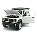 1:24 Scale 2021 Jimny SUV Model Toy Car Metal Diecast Toy Vehicle, Doors Open, Light Sound, Pull Back, Toys for Boys Kids Gifts, Men Collection, Home Office Décor, White