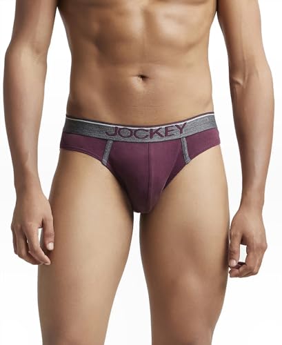 Image of Jockey 8044 Men's Super Combed Cotton Rib Solid Brief with Ultrasoft Waistband (Pack of 2)