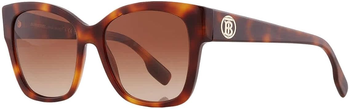 BURBERRY BE 4345 331613 Light Havana Plastic Square Sunglasses Brown Gradient Lens