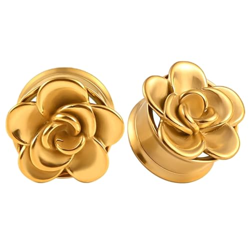 Bijoux oreille multipack avec écarteurs fleur acier cadeau anniversaire