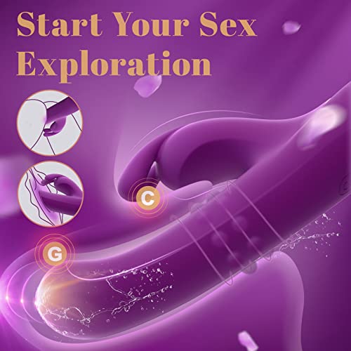 Thrusting Vibrator Adult Sex Toys - 4In1 Rabbit Vibrator Sex Toy With Thrusting Vibrating Dildo, 10 Tapping & 360°Beaded Rotating, G Spot Clitoral Vibrators Adult Toys For Women & Couples Pleasure #TOP1