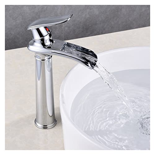 Robinet cascade de salle de bain mitigeur eau chaude et froide noir - 5