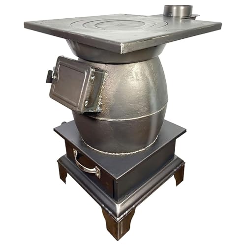 Estufa de leña de hierro fundido, estufa de cocina para interiores y hogares, estufas de leña portátiles para camping, cocina y calefacción al aire libre, pesca en hielo, caza