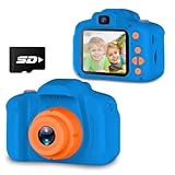 Seckton Upgrade Kids Selfie Camera, Christmas Birthday Gifts for Boys Age 3-9, HD Digital Video Cameras for Toddler, Portable Toy for 3 4 5 6 7 8 Year Old Boy with SD Card-Navy Blue