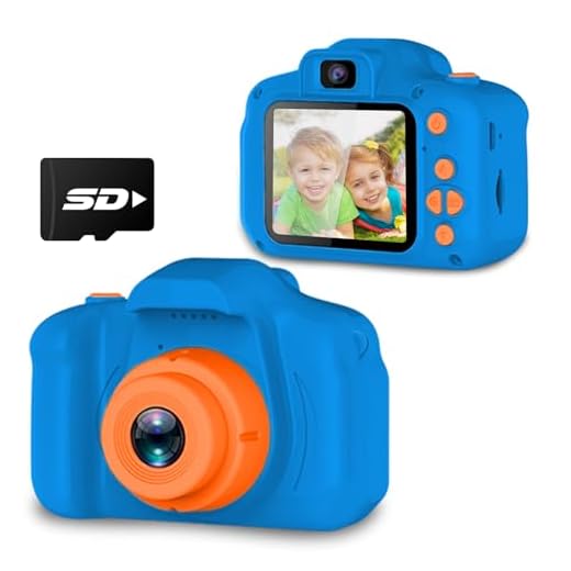 Seckton Upgrade Kids Selfie Camera, Christmas Birthday Gifts for Boys Age 3-9, HD Digital Video Cameras for Toddler, Portable Toy for 3 4 5 6 7 8 Year Old Boy with 32GB SD Card-Navy Blue