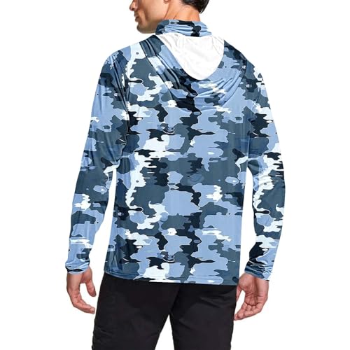 Sun Protection Shirt for Men Rash Guard Long Sleeve Print Hoodie Fishing Quick Dry Shirts with Thumb Holes and Mask3