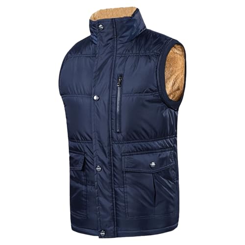 Gilet d'hiver homme doublure polaire épaisse matelassé chaud