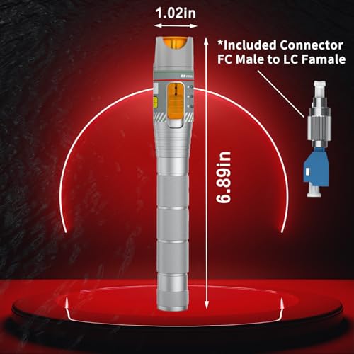 fiber visual fault locator 50km with fclc adapter kit vfl include single mode 9125um fc male to lc female connector red light pen for catv telecommunications engineering maintenance