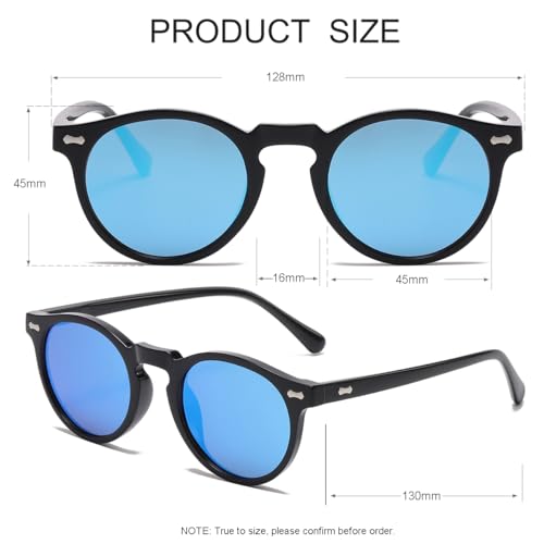 Image of JOVAKIT Vintage Kids Polarized Sunglasses for Girls Boys Age 2-9, Round Sun Glasses for Children UV400 Protection