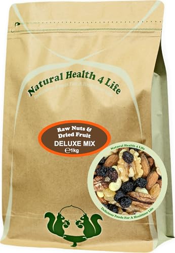 Natural Health 4 Life Snack Nut Fruit Mixed Fruit and Nut (Walnuts, Almonds, Cashews, Pecans, Flame Raisins, Golden Raisins) 1 kg in Resealable Pouch (1 Pouch)