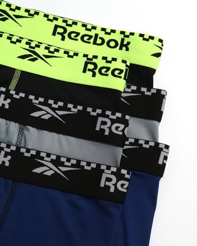 Reebok Men's Boxer Briefs - 6 Pack Sport Soft Performance Long Leg Underwear Boxers for Men with Mesh Fly Pouch (Sizes: S-XL)2