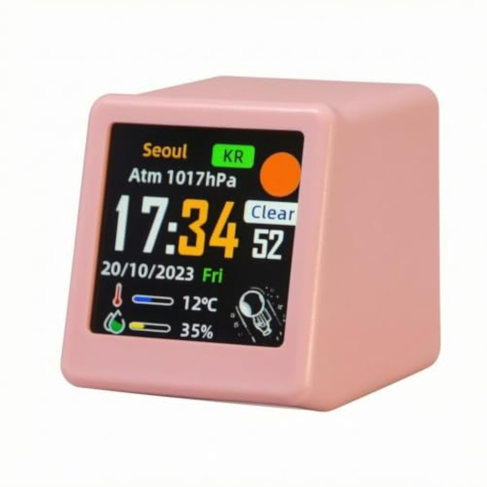Temperature Weather Clock, USB-Powered Humidity Station