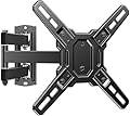 HUANUO Single TV Monitor Wall Mount Bracket for 17 to 34 Inch Screens, Holds up to 44 lbs, Full Motion Wall Mount Monitor with Articulating Arms, Swivel, Rotation, Tilt, Max VESA 200x200