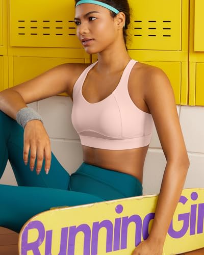 Image of RUNNING GIRL Adjustable Straps High Impact Sports Bra for Women,High Support Workout Sports Bras with Sewn in Pads