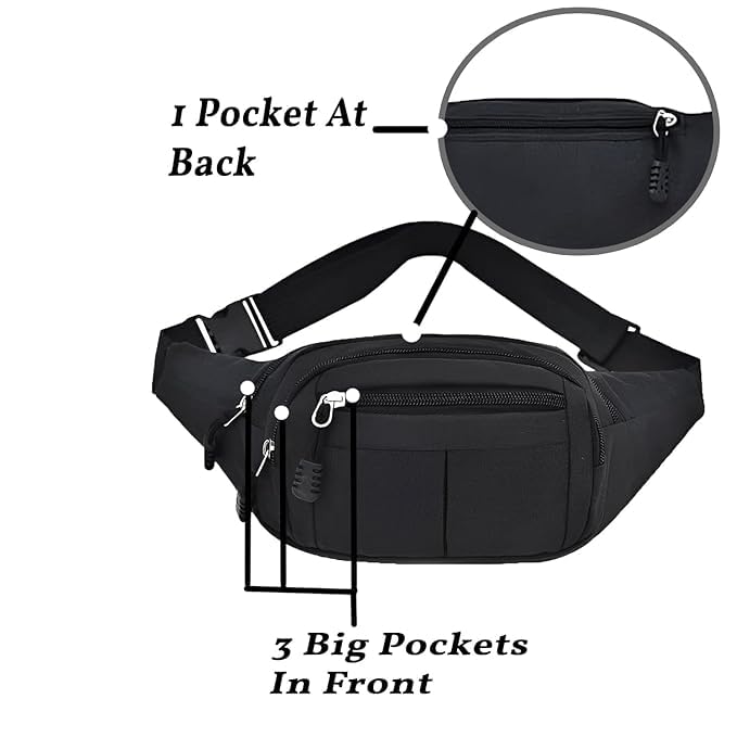 Image of WORLD STAR Waist Bag for Men & Women | Fanny Pack for Men | Trendy Mobile Waist Pouch Pocket Bag for Girls and Boys | Waterproof Hip and Side Bags for Outdoor Hiking Travel