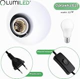 Lumiled Klasyczna lampa biurkowa, lampka do czytania, biała, lampa stołowa, regulowane ramię, lampka robocza z oprawką E27, retro, metalowa, do pokoju dziecięcego, gabinetu z zaciskiem