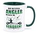 Produktbild Die besten Angler werden im Wunschmonat geboren Tasse Becher Angel Fischer Zubehör Angelzubehör Geschenke für Fischen Karpfen Norwegen Kaffeetasse Anglerzubehör Anglerbedarf Fisch Männer Tassen