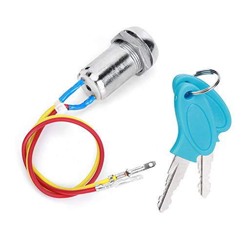Electric Scooter Power Supply Lock, Electric Door Lock Exquisite Metal Ignition Switch High Reliability with Key for Household