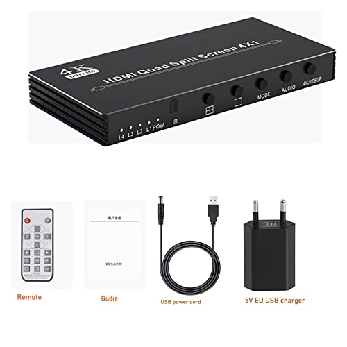 Commutateur vidéo 4K Quad Multi-viewer 4x1 seamless switcher - 5