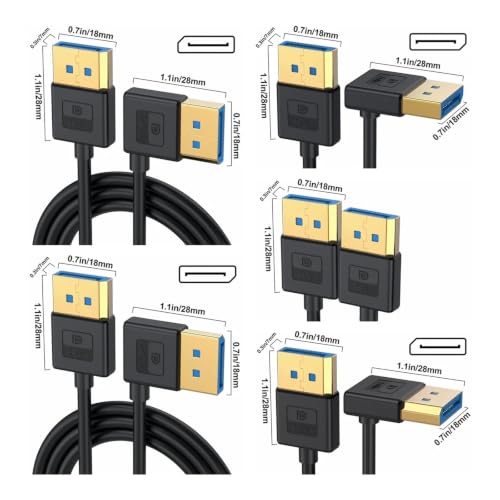 Cable Displayport 1.4 4K 144Hz de silicona con conector macho angular 90° 6