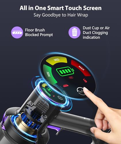 Image of Cordless Vacuum Cleaner, 600W 55KPA 60Mins Vacuum Cleaners for Home,Anti-tangle Wireless Vacumm,Rechargeable Vacuum With Green Light,Powerful Stick Vacuum for Carpet /Hardwood Floors,Pet Hair,Black