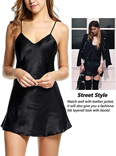 Image of Honeymoon Night Dresses for Women - Lightweight Satin Sleepwear Nighties, Hot Bridal Nightwear Dress and Suit for Women, Ladies Lightweight Wear Comfortable, Stylish Nighty for Girls