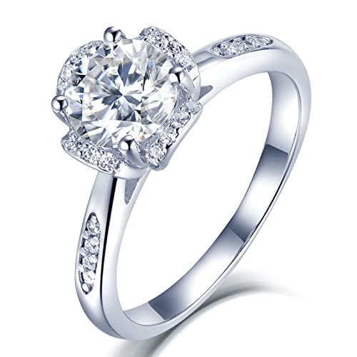Bague KnSam argent femme alliance fleur mariage oxyde de zirconium
