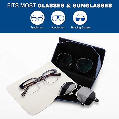 Image of MoKo Foldable Glasses Sunglasses Case, PU Portable Eyeglass Case for Men Women
