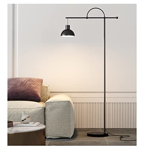 Lampadaire nordique en métal noir Siyah avec base en marbre chic