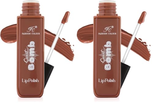 Image of Fashion Colour Sweet Bomb Lip Polish | Liquid Lipstick For Women | Upto 16 Hours | Matte Finish With Quick Dry Feature Gives you Vibrant Look | For Office / Party Girlies | Available in 19 Shades Choose Your's | (Disruptive Brown,4ml)