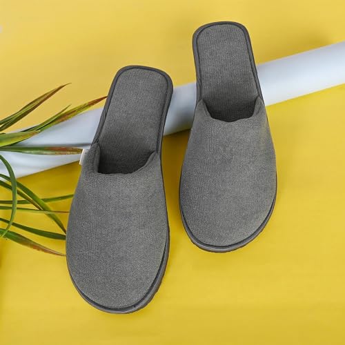Image of Men's Home Slippers Winter House Indoor Bedroom Room Soft Warm Woolen Cloth Slippers Comfortable Lightweight Anti Skid
