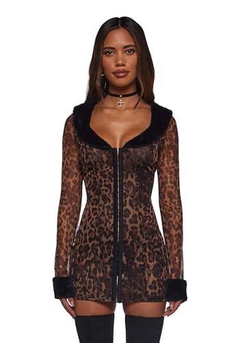 Dolls Kill Nine Lives Midi Dress by Generation Kiss Leopard Medium