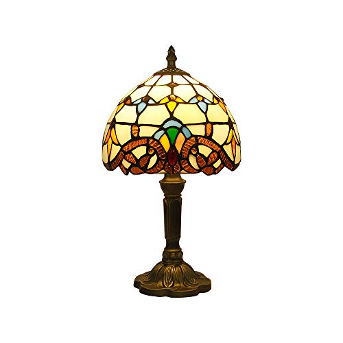 億兆堂 テーブルランプ 1灯 ティファニー 田舎風 ステンドガラス 北欧 インテリア,スタンドライト ベッドサイド E26口金 枕元ライト 卓上照明 ロマンチック ベッドルーム リビング コンセント式 ON/OFFスイッチ付き K-482-6 【タイプ16】
