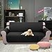 U-NICE HOME Reversible Sofa Cover Couch Cover for Dogs with Elastic Straps Water Resistant Furniture Protector for Pets Couch Cover for 3 Cushion Couch (Sofa, Black/Black)