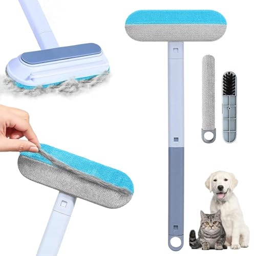3 In 1 Pet Hair Remover, Katzenhaarentferner, Tierhaarentferner Multifunktion Langen Griff, Wiederverwendbarer Tierhaarentferner Fusselrasierer, Tierhaarreiniger Hundehaarentferner