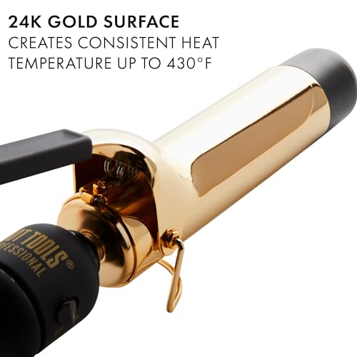 HOT TOOLS Ferro de Ondulação Em Ouro 24K Pro Artist | Cachos Definidos e Duradouros (1-1/2 Pol.)