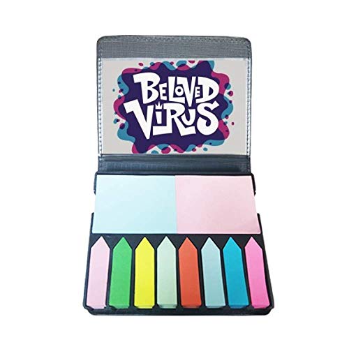 Marque-page autocollant virus bleu rouge avec boîte de rangement style graffiti street