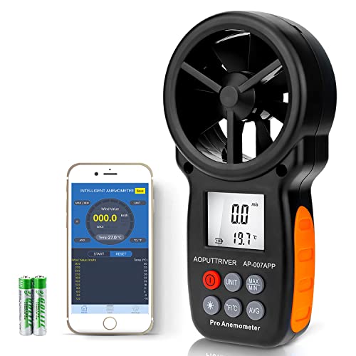 Anemometer Bluetooth with APP Handheld CFM Air Flow Meter up to 67.1 mph