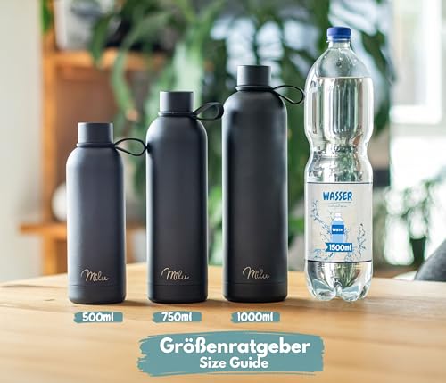 Milu Thermosflasche 500ml Isolierte Edelstahl Thermo Trinkflasche Thermoskanne Auslaufsichere Isolierflasche doppelwandig - Kohlensäure… – Ansicht 3