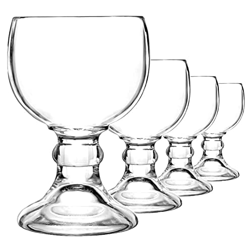 Schooner Beer Glass - Large 18oz Glass Chalice - Durable & Versatile Cocktail Glasses - Great for Tequila & Mezcal Margarita, Micheladas, Shrimp Cocktails & Refreshing Mocktails (4 Pack)