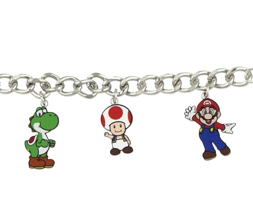 Super Mario Bros Yoshi Luigi Mario Princess Peach Toad Jewelry Charm Chain Link Bracelet For Women3