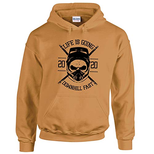 Bang Tidy Clothing Mountain Biking MTB Bike Hoodie - Biker Cycling Gifts Personalized - Downhill Fast OGOLD-XL