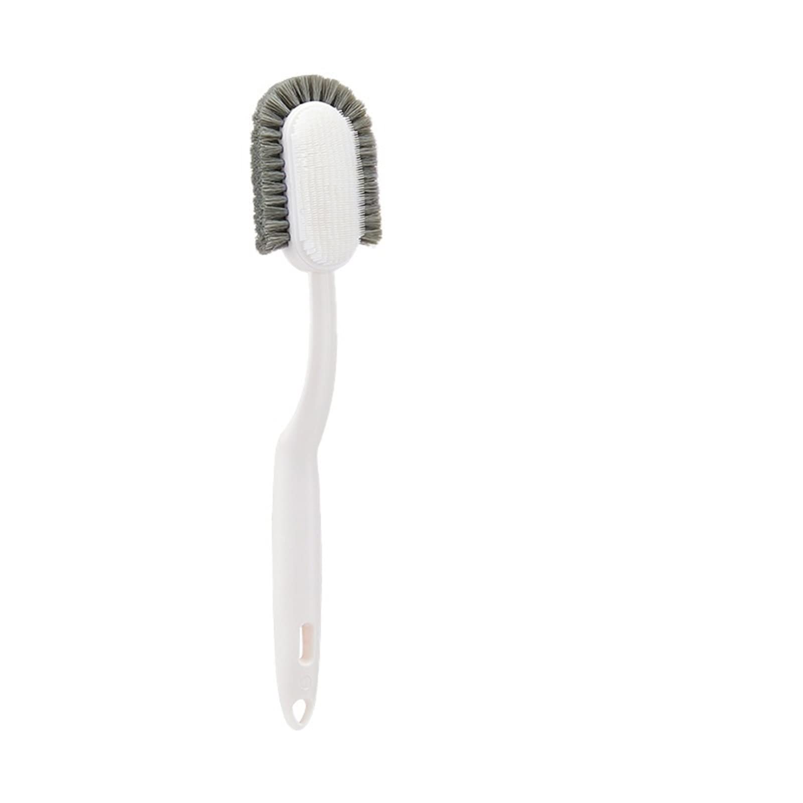Spazzole per Scarpe, Spazzola per la Pulizia a 3 Lati Multifunzionale 28,3 cm Detergente per spazzole per Scarpe a Manico Lungo Ciabatte per Scarpe Bianche (Bianco)