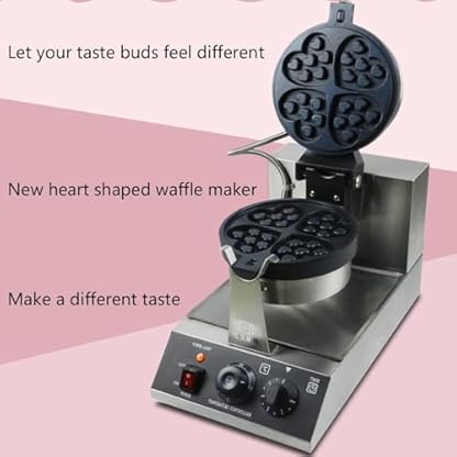 1200W Herzwaffeleisen Belgische Waffelmaschine Elektrisches Waffeleisen Waffelautomat Doppelseitiger Heizung 180 ° Waffelautomat Flip Temperatur- Und Zeitsteuerung Für Waffeln, Paninis, Hash Browns(11 – Bild 5