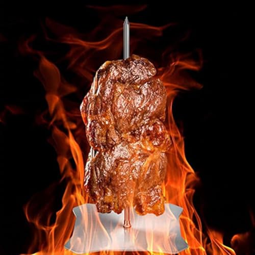 Parrilla para tacos pastor de acero inoxidable con pincho vertical para asados jugosos 8