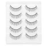 KICHOUSE 5 Paar Kurze 3d kunstfaser Wimpern Natürlich Wirkend Wiederverwendbare Falsche Wimpern für Frauen Voluminöser Augenaufschlag für Alltag Party und Cosplay