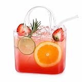Glass Purse Cup with Straw Cute Handbag Shaped Drinking Glass 26oz Bag Cup1