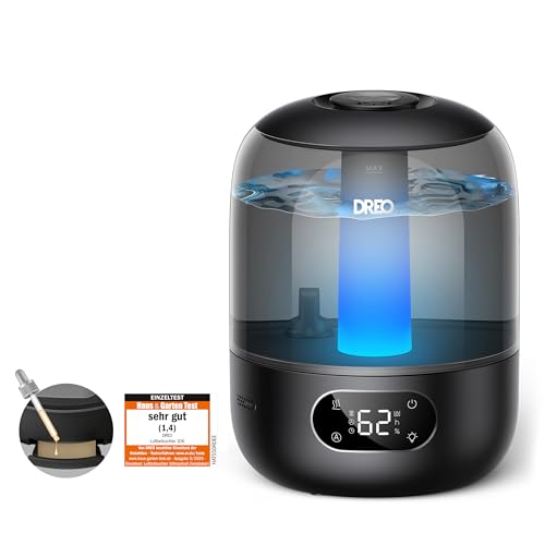 Dreo Luftbefeuchter für das Schlafzimmer, Kaltnebel-Ultraschallgerät mit 30 Stunden Laufzeit, 3L...