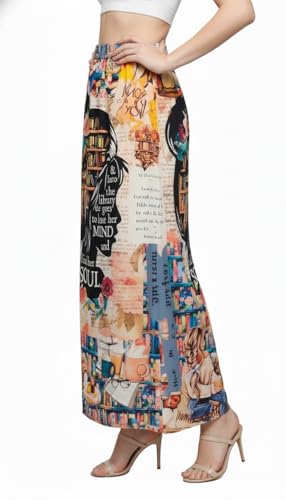 Image of VAGISHA Women's 4-Metre Flared Long Skirt | Skirts for Women Long Length | Long Skirts for Girls | Ethnic & Boho Printed Wear with Elastic Waist | Perfect for Party, Festive & Casual Look